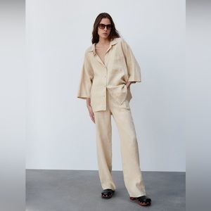 Zara linen shirt and pants set